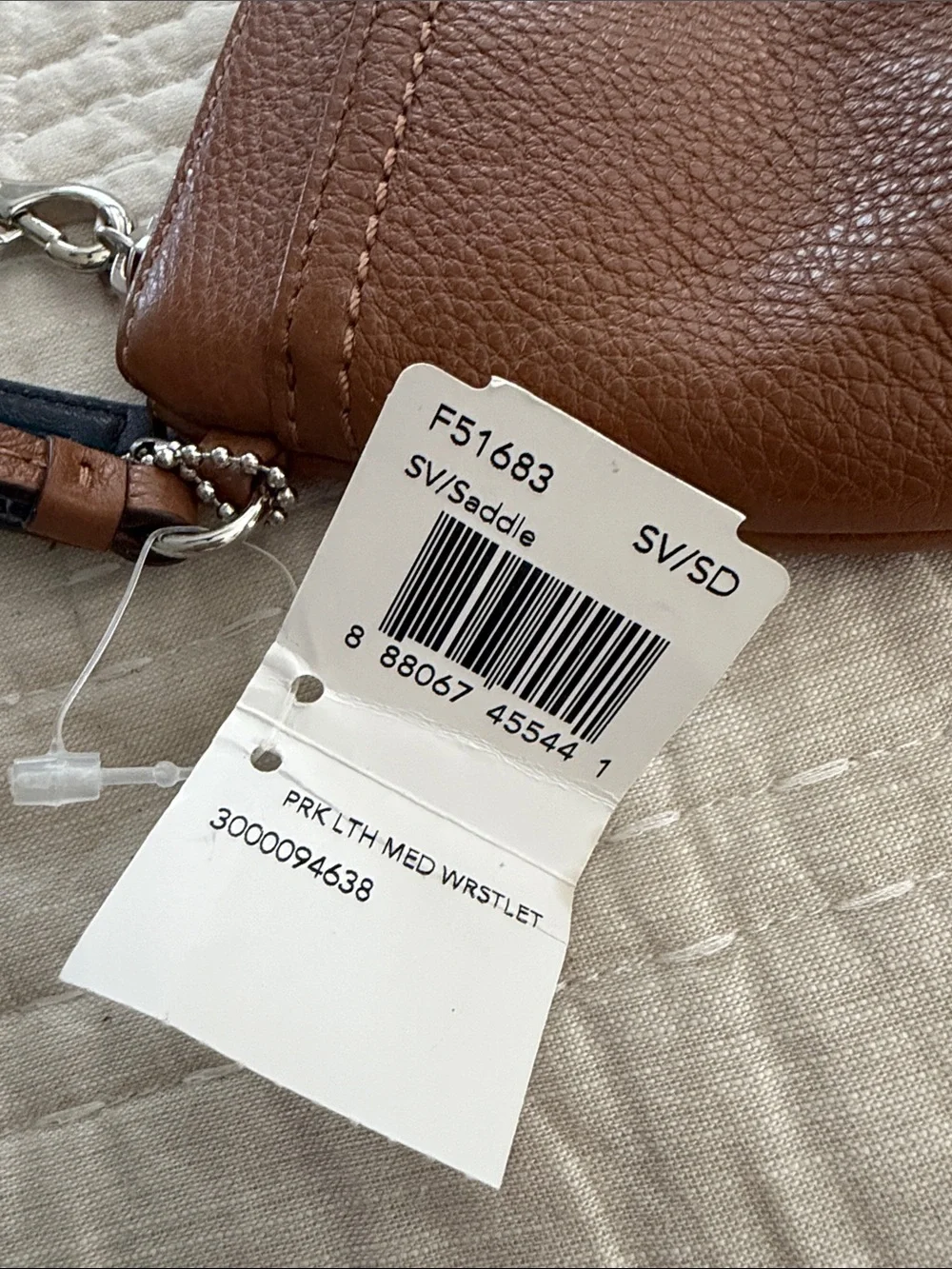 Coach Brown saddle Leather Wristlet Clutch